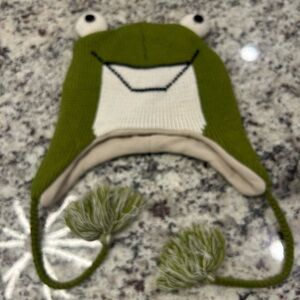 Kids' Frog Knit Hat‎ with Ear Flaps